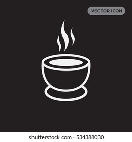Hot tea isolated vector icon on black background