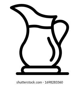 Hot tea jug icon. Outline hot tea jug vector icon for web design isolated on white background