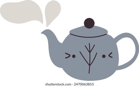 Hot Tea Kettle Vector Illustration