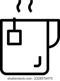 Hot Tea Line Icon - Single Icon, Vector