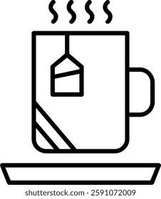 Hot Tea Line Vector Icon Design