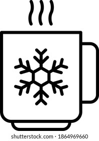 Hot Tea Mug Concept, Seasonal Drink Vector Icon Design, Winter Fall activities Symbol on white background, Cold Weather Sign, Wild Season Elements,
