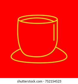 hot tea mug icon with red background