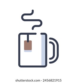 Ilustración de icono de Vector de taza de té caliente