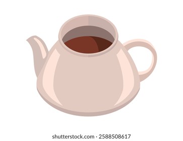 Hot tea on the teapot. Simple flat illustration.
