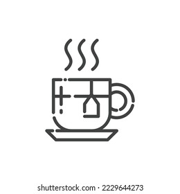 Hot Tea Outline Icon - Autumn Season Icon Vector Illustration Design