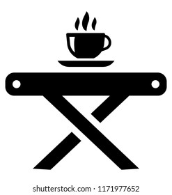 
Hot tea over folded table showing tea table image 

