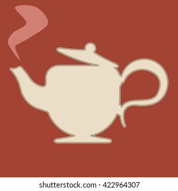 Hot tea pot with smoke.