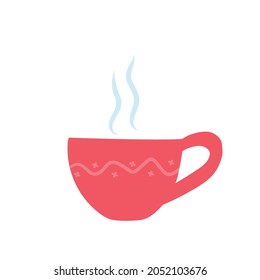 Té caliente en una taza roja