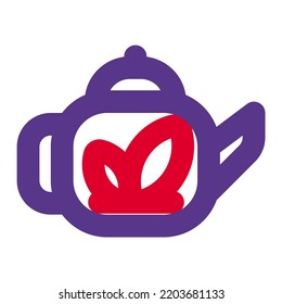 Hot tea stored in fancy kettle