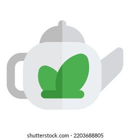 Hot tea stored in fancy kettle