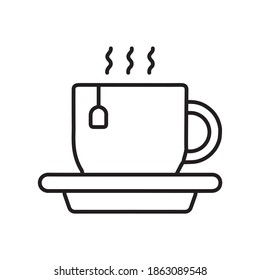Hot Tea with Teabag line icon