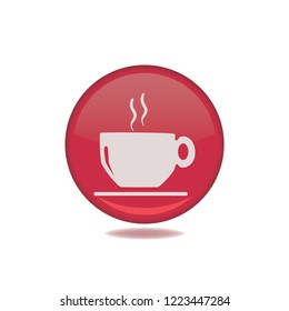 Hot tea vector button, web design element