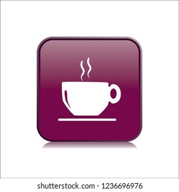 Hot tea vector button, web design element