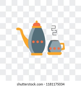Hot tea vector icon isolated on transparent background, Hot tea logo concept