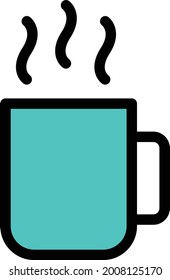 icono de color de línea vector de té caliente
