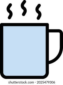 hot tea vector line colour icon