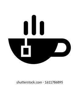 hot teacup icon isolated sign symbol vector illustration - high quality black style vector icons
