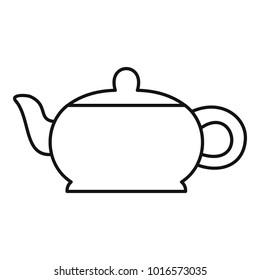 Hot teapot icon. Outline illustration of hot teapot vector icon for web