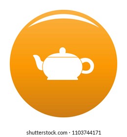 Hot teapot icon. Simple illustration of hot teapot vector icon for any design orange