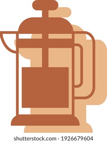 Hot Teekanne, Illustration, Vektorgrafik auf weißem Hintergrund.