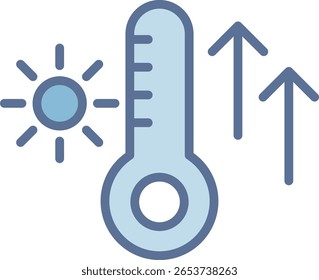 Hot Temerature Filled Blue Tone Icon