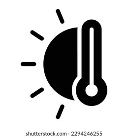 hot temperature glyph icon illustration vector graphic