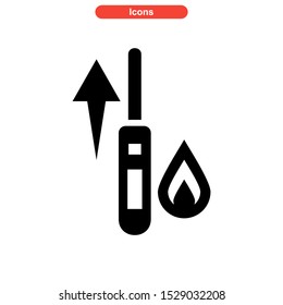 hot temperature icon isolated sign symbol vector illustration - high quality black style vector icons

