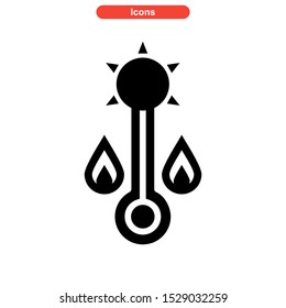 hot temperature icon isolated sign symbol vector illustration - high quality black style vector icons
