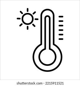 Icono De Temperatura Caliente Diseño Plantilla Vector Signo De Ilustración Y Píxeles De Símbolo Perfecto