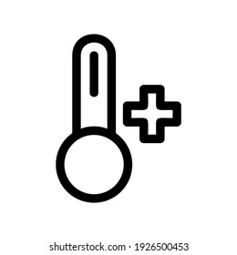 icono de temperatura caliente o logotipo símbolo de signo aislado ilustración vectorial - iconos vectoriales de estilo negro de alta calidad
