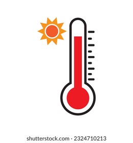 plantilla de diseño vectorial del icono de temperatura caliente