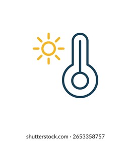 Ícone de temperatura quente. Ícone do termômetro. Ícone de temperatura quente.