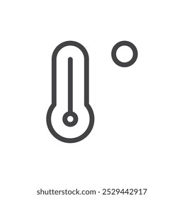 Icono de temperatura caliente Símbolo de arte de contorno delgado