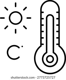 Hot Temperature Icon Vector Element line icon design vector icons
