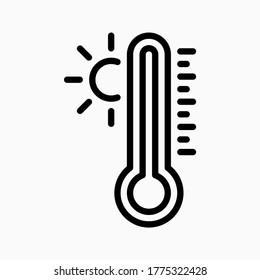 Hot Temperature Icon Vector Thermometer Symbol Stock Vector (Royalty ...