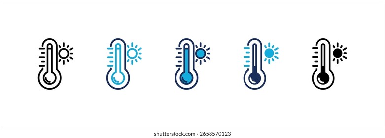 Hot Temperature Multi Style Icon Set