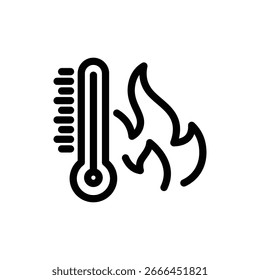 hot temperature outline icon vector design good for web or mobile app