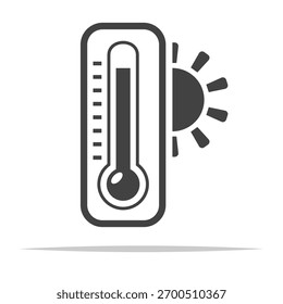 Hot temperature summer heat icon transparent vector isolated