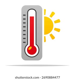 Vector de calor de verano de temperatura caliente aislado ilustración