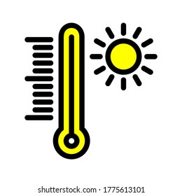 hot temperature or sunny day vector icon fit for summer campaign, weather icon and etc