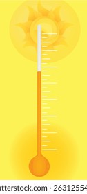 Ícone do termômetro de temperatura quente. vetor