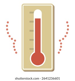 Hot Temperature Thermometer Illustration with Heatwave Effect