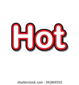 hot text design on white background isolate vector illustration eps 10
