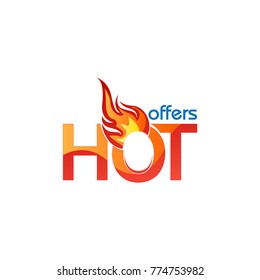 Hot text design on white background isolate vector illustration