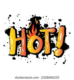 Hot text effect hand lettering