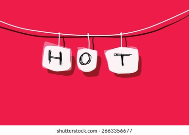 hot. text poster announchment. eps