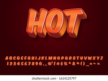 Hot Text Style Effect With Alphabet design