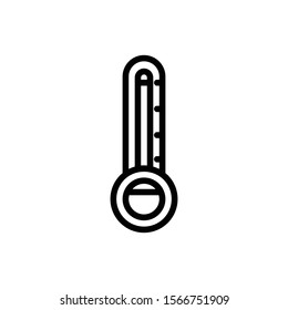 hot thermomete outline icon. vector illustration. Isolated on white background.