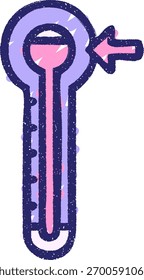 Dibujo caliente de la tiza del termómetro en color brillante del neón